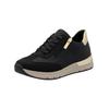 Sneaker RIEKER "Rieker Sneaker Lederimitat", Damen, Gr. 39, gold (schwarz, gold), Lederimitat, casual, Schuhe