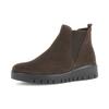Chelseaboots GABOR "DAVOS", Damen, Gr. 38,5, braun (dunkelbraun), Veloursleder, Elastischer Einsatz, unifarben, Basic, Schuhe, Keilboots, Ankleboots in Komfortweite H (= sehr weit)