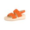 Plateausandaletten PAUL GREEN "Paul Green Sandalen Lederimitat", Damen, Gr. 38,5, orange, Lederimitat, casual, Schuhe