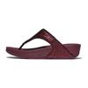 Zehentrenner FITFLOP "LULU CRINKLED SHIMMER", Damen, Gr. 40, lila (pflaume), Synthetik, Textil, Glitzer, modisch, Schuhe, Slides, Badeschuh mit Glitter