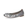 Ballerina CAPRICE "Caprice Ballerinas Leder", Damen, Gr. 37, silber, Leder, casual, Schuhe