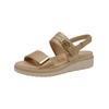 Riemchensandale TAMARIS "Tamaris Sandalen Leder", Damen, Gr. 39, beige (champagne), Leder, casual, Schuhe