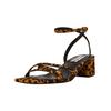 Riemchensandale STEVE MADDEN "STEVE MADDEN Sandalen Leder", Damen, Gr. 40, braun (leopard), Leder, casual, Schuhe