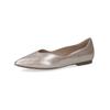 Ballerina CAPRICE "Caprice Ballerinas Leder", Damen, Gr. 37, grau (taupe), Leder, casual, Schuhe