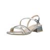 Riemchensandale NERO GIARDINI "Nero Giardini Sandalen Leder", Damen, Gr. 39, silber, Leder, casual, Schuhe