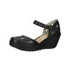 Keilpumps FLY LONDON "Fly London Sandalen Leder", Damen, Gr. 39, schwarz, Leder, casual, Schuhe