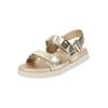 Riemchensandale STEVE MADDEN "STEVE MADDEN Sandalen Leder", Damen, Gr. 40, gold, Leder, casual, Schuhe