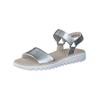 Riemchensandale PAUL GREEN "Paul Green Sandalen Leder", Damen, Gr. 38,5, silber (metallic silber), Leder, casual, Schuhe