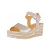 Keilsandalette GABOR "Gabor Sandalen Leder", Damen, Gr. 40,5, puder, Leder, casual, Schuhe