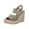 Keilsandalette NERO GIARDINI "Nero Giardini Sandalen Veloursleder", Damen, Gr. 38, grau, Veloursleder, casual, Schuhe