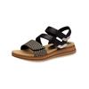 Riemchensandale MARCO TOZZI "Marco Tozzi Sandalen Lederimitat/Textil", Damen, Gr. 40, schwarz, Lederimitat, Textil, casual, Schuhe