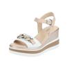 Keilsandalette NERO GIARDINI "Nero Giardini Sandalen Leder", Damen, Gr. 40, weiß kombi, Leder, casual, Schuhe