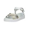 Plateausandaletten NERO GIARDINI "Nero Giardini Sandalen Leder", Damen, Gr. 36, weiß (weiß, gold), Leder, casual, Schuhe