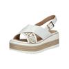 Keilsandalette REGARDE LE CIEL "Regarde Le Ciel Sandalen Leder/Textil", Damen, Gr. 41, weiß, Leder, Textil, casual, Schuhe