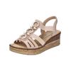 Keilsandalette RIEKER "Rieker Sandalen Lederimitat", Damen, Gr. 41, rosa (altrosa), Lederimitat, casual, Schuhe