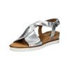 Riemchensandale GABOR COMFORT "Gabor Comfort Sandalen Leder", Damen, Gr. 42, silber, Leder, casual, Schuhe