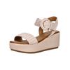 Keilsandalette INUOVO "INUOVO Sandalen Leder", Damen, Gr. 38, rosa (hellrosa), Leder, casual, Schuhe
