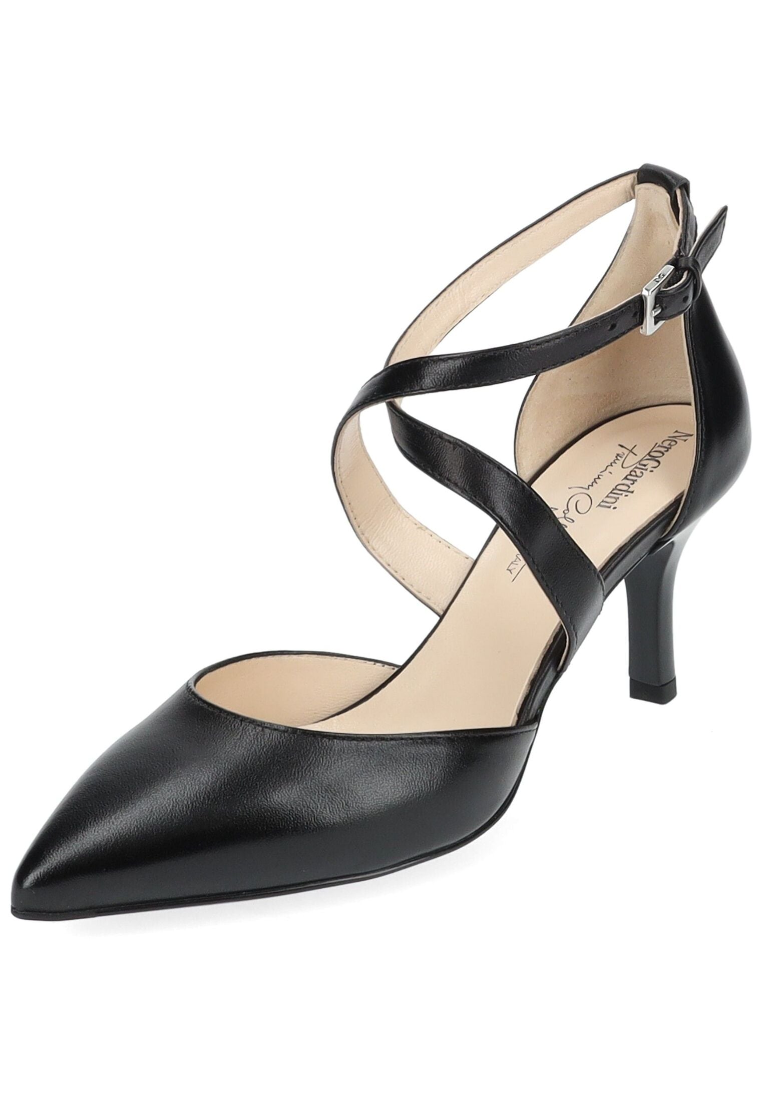 Pumps NERO GIARDINI "Nero Giardini Pumps Leder", Damen, Gr. 38,5, schwarz, Leder, Schuhe Pumps