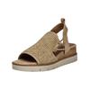 Keilsandalette TAMARIS "Tamaris Sandalen Leder/Textil", Damen, Gr. 37, braun (tan), Leder, Textil, casual, Schuhe