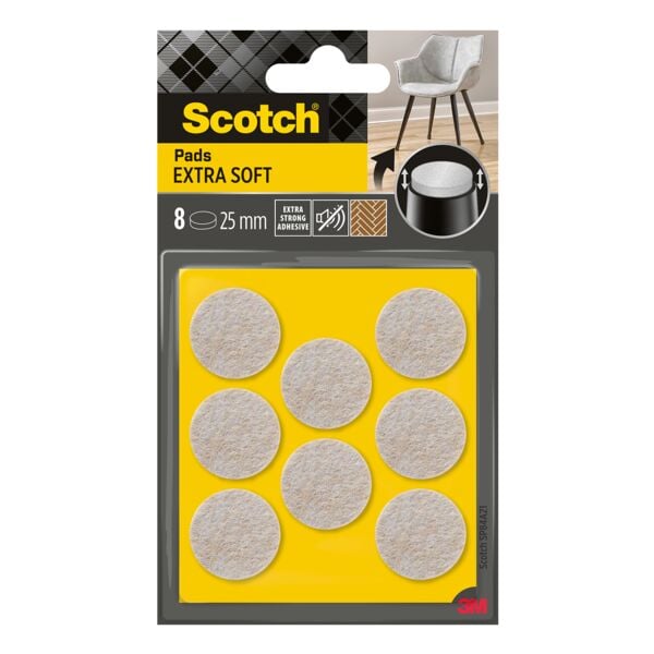 Scotch 8er-Pack Filzpads SP84A21 selbsthaftend Ø 25 mm beige Image