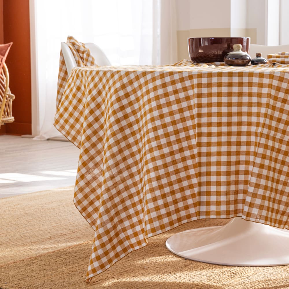 Nappe en chanvre et coton Curcuma 160x300cm