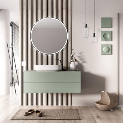 Unterschrank Bernstein milou 120cm 2 Schubladen für Aufsatzwaschbecken Farbe: Jadegrün matt Image