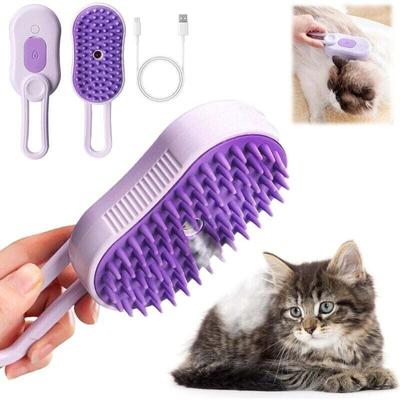 XVX - Katzendampfbürste 3 in 1 Katzenbürste Katzenspray Massagekamm Katzendampfbürste Image