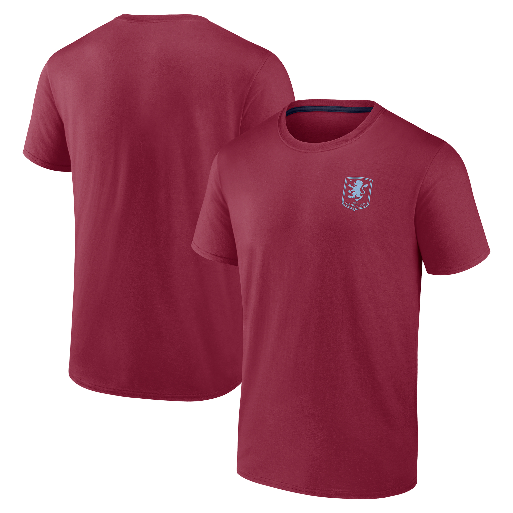 Aston Villa Essentials T-Shirt mit kleinem Wappen – Weinrot – Herren Image