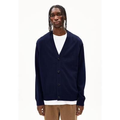 AANATOL - Männer Relaxed Fit Strickjacke - blau (Größe: L) Image