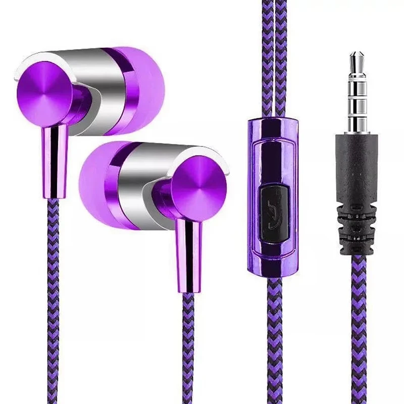 3,5 mm kabelgebundene Kopfhörer, Geräuschunterdrückung, In-Ear-Sport-Kopfhörer, Dual-Driver-Bass-Stereo-Gaming-Headset, HiFi-Musik-Ohrhörer mit Mikrofon Image