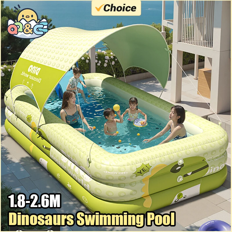 Piscine gonflable en PVC de 1.5-2.6M, grande piscine extérieure mignonne pour enfants, pour famille, pour arrière-cour, baignoire intérieure pour bébé