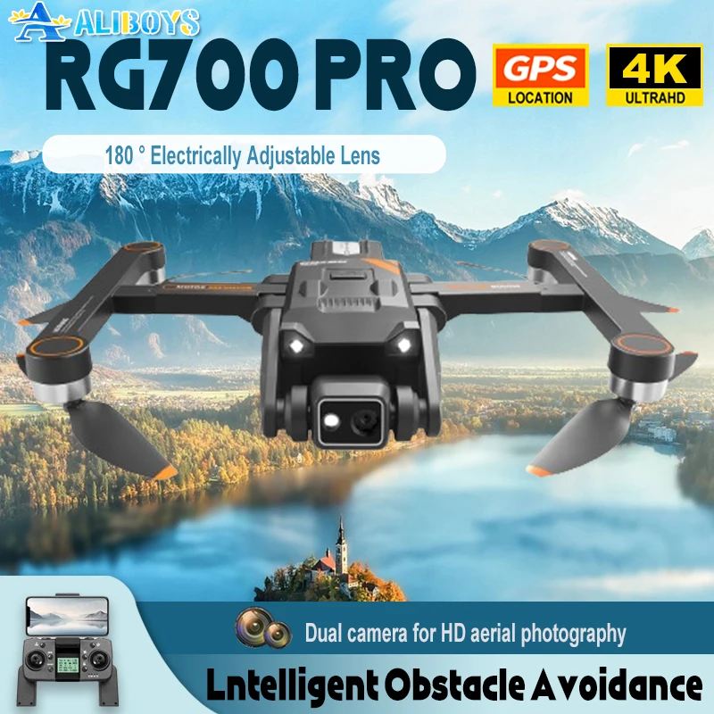 RG 700Pro RC Drohne 4K HD Dual Kamera GPS Quadcopter Hindernisvermeidung Luftaufschrauber Optischer Fluss Drohne Kindergeburtstagsgeschenk