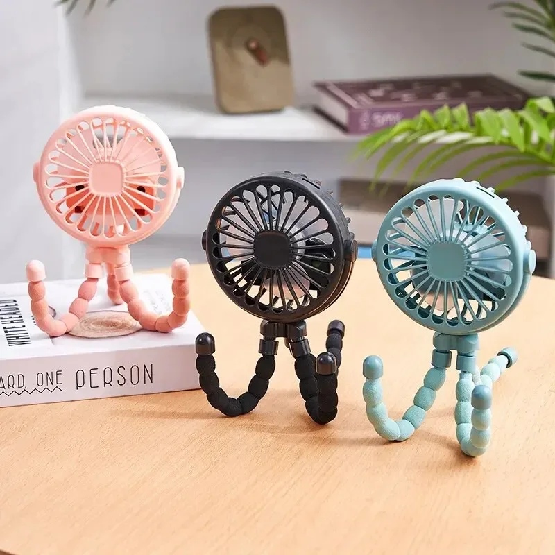 Lithium-Batterie Octopus Mini Fan Tragbare USB Multifunktionale Student Baby Kinderwagen Wiederaufladbar Image