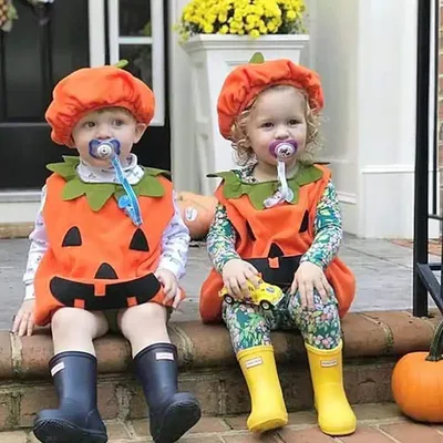 Kinder kostüme Halloween platzen Kürbis Modellieren Männer und Frauen Baby ärmellose einteilige Pyjamas mit Hut niedlichen Stram pler Image