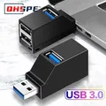 Per PC portatile, prolunga adattatore HUB USB 3.0 per lettore di schede USB 3.0, USB 2.0 ad alta velocità, mini scatola splitter da 1 a 3 porte
