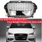 Paraurti anteriore a nido d'ape Griglia a rete per Audi A3 S3 8V 2013 2014 2015 Aggiornamento Paraurti anteriore Griglia nera Griglia di copertura