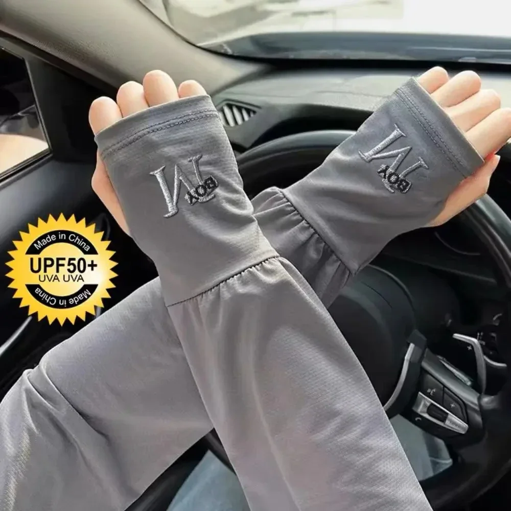 1 Paar Herren-Eis-Armstulpen, Sonnenschutz, elastische Fahrhandschuhe, Outdoor, UV-Schutz, Armabdeckung, Ärmel, leicht, cool, Muff, neu Image