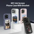 Nuovo E ink Custodia digitale con schermo da 4.0 pollici per iPhone 16 16e 15 14 13pro max NFC Foto personalizzata Fonda Cover posteriore mobile con staffa