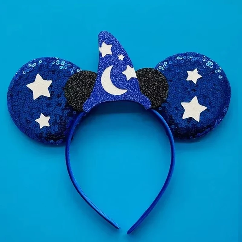 Disney Minnie Maus Haarband Für Mädchen Disneyland Mickey Stirnbänder Kinder Erwachsene Cosplay Bogen Haar Zubehör Frauen Pailletten Kopfbedeckungen Image