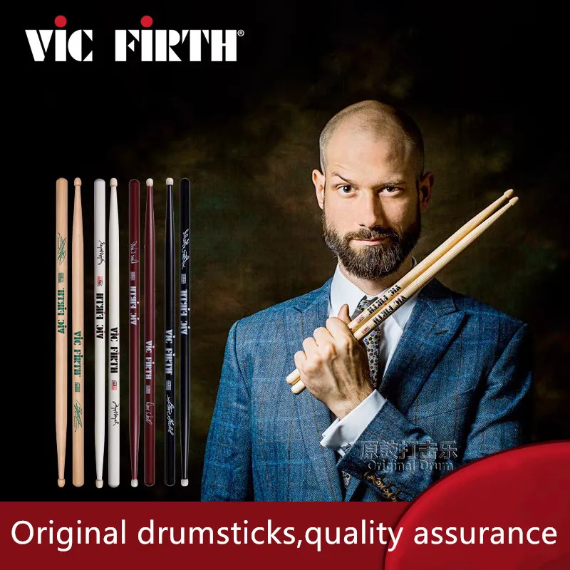Professionelle Vic Firth Drumsticks 5A 5B 7A 2B Hickory Drum Sticks für Jazz Rock Langlebiges Musikinstrument Image