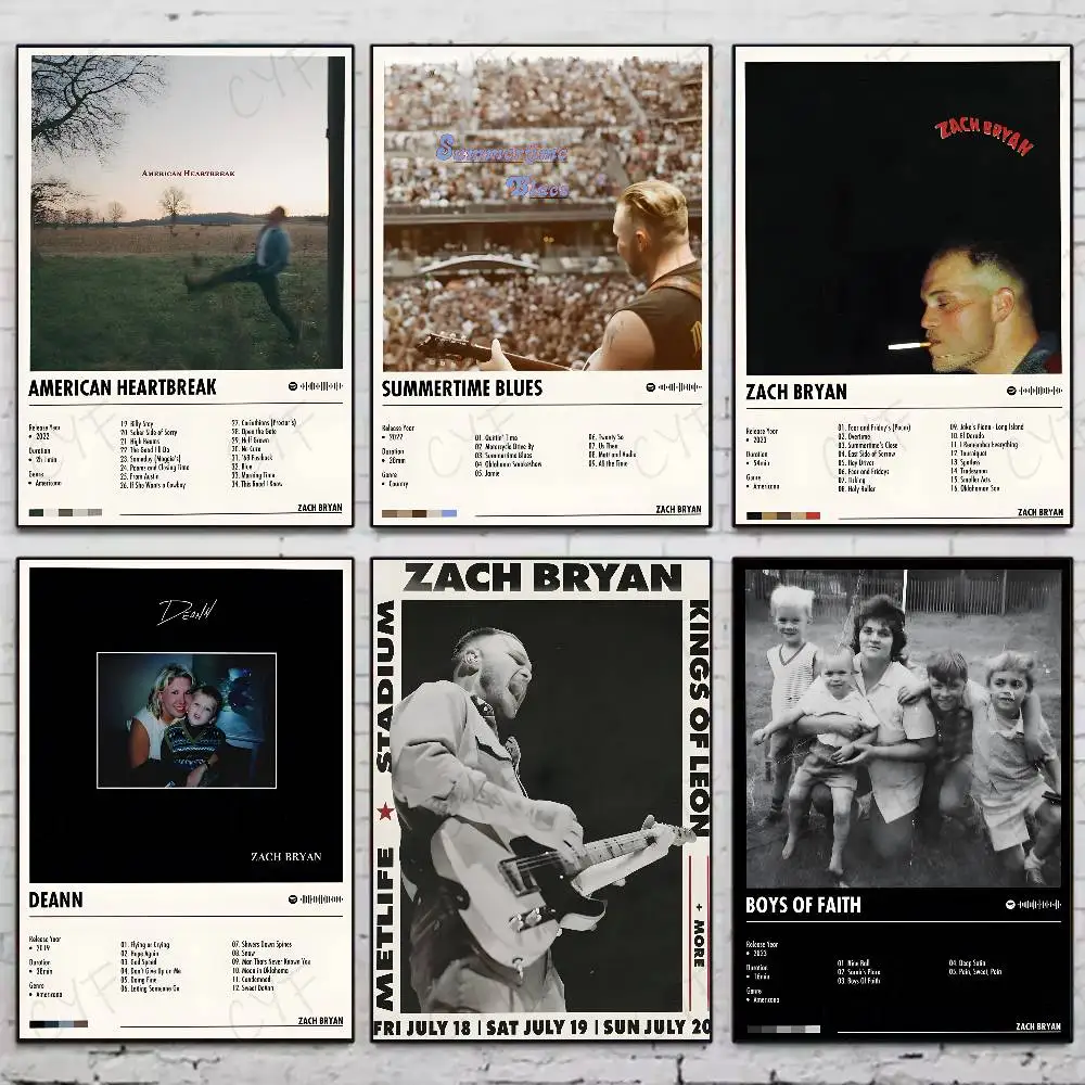 Beliebte Sänger Z-Zach Bryan Poster Hochwertige Wohnheim Wohnzimmer Ästhetische Wanddekoration Malerei Aufkleber Geschenk Image