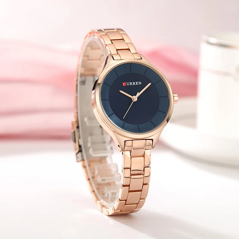 Curren 9015 Damenuhren, Luxus, Gold, Schwarz, Vollstahl, Kleid, Schmuck, Quarzuhr, Damenmode, elegante Uhr, Relogio feminino Image