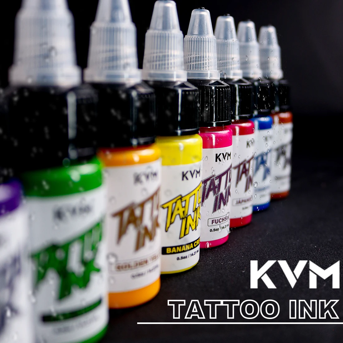 KVM 0,5 Unzen 28 Farben Professionelle Tattoo-Tinte für Körperkunst Natürliche pflanzliche Mikropigment-Permanent-Tattoo-Tinte für Körperkunstfarbe Image