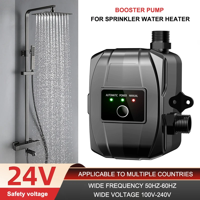 Acarps Automatische Druckerhöhungspumpe, 150 W, 24 V, Permanentmagnet-Wasserpumpe, Heim-Dusche-Warmwasserbereiter, zusätzlicher Wasserdruck, geräuschlose Pumpe Image