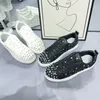 Handgefertigte Low-Top-Schuhe mit Nieten und Pailletten, große Hip-Hop-Punk-Freizeitschuhe für Paare, Größe 36–44