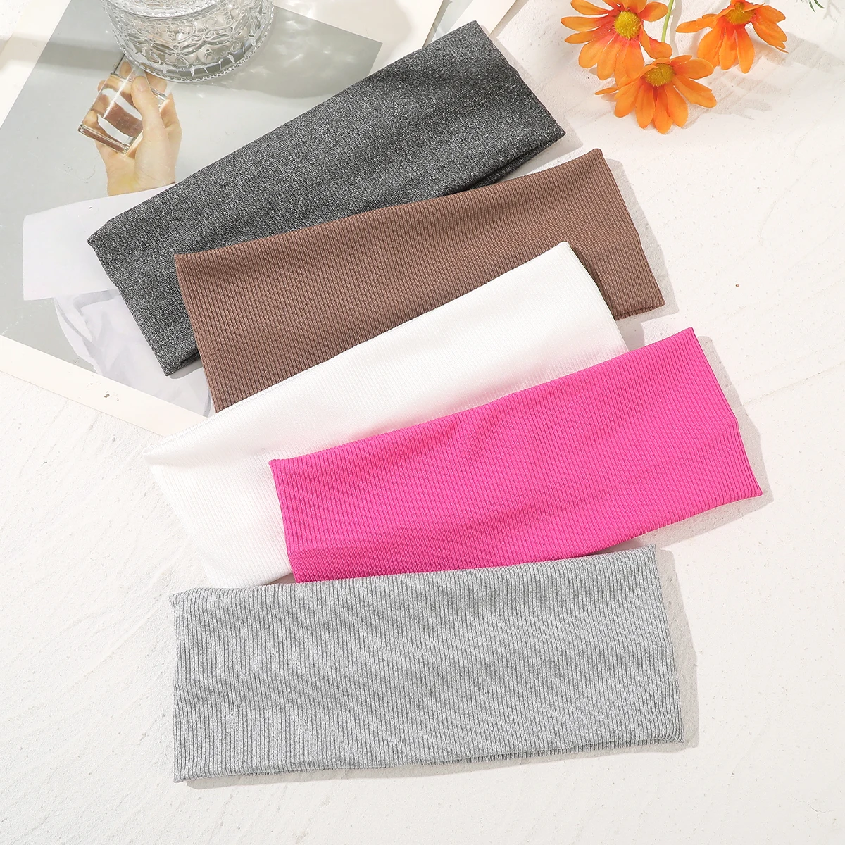 Streifen Schwarz Stirnbänder Haarband Mode Frauen Headwarp Rose Rot Temperament Gesicht Waschen Haar Zubehör Kopfbedeckung Verband Image