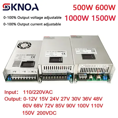 Digital Display Adjustable 500W 600W 1000W 1500W Power Supply 0-12V 24V 36V 48V 60V 72V 85V 90V 110V 150V 200V Ac To Dc Smps