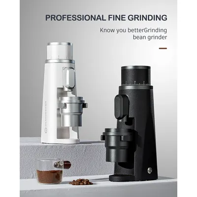 STARSEEKER EDGE Stainless Steel Burr Coffee Grinder 48MM Espresso Stepless Fineness Adjustment Electric Coffee Grinders Black