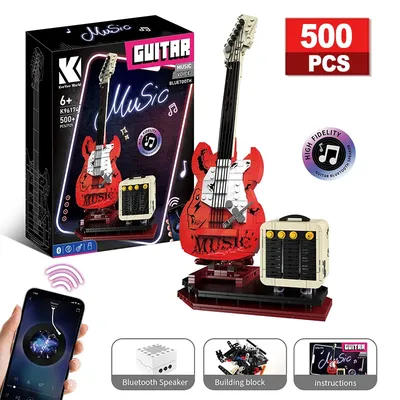 Artist Guitar APP Control Building Blocks Bricks Technical With Bluetooth Audio USB Gift Music Playback Adult Toys Festival Gift