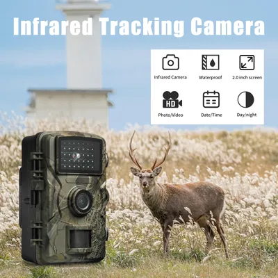 1080P Hunting Trail Camera 16MP Waterproof Infrared Night Vision Motion Activated Trigger for Wildlife Monitoring and Scouting